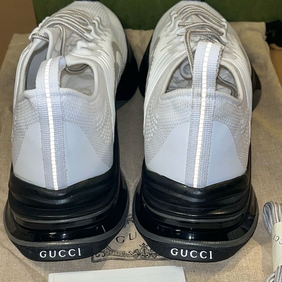 Authentic GUCCI SNEAKERS MENS RUN TRAINERS TECH FABRIC LOGO sz 11.5G / 12 US - Picture 7 of 15